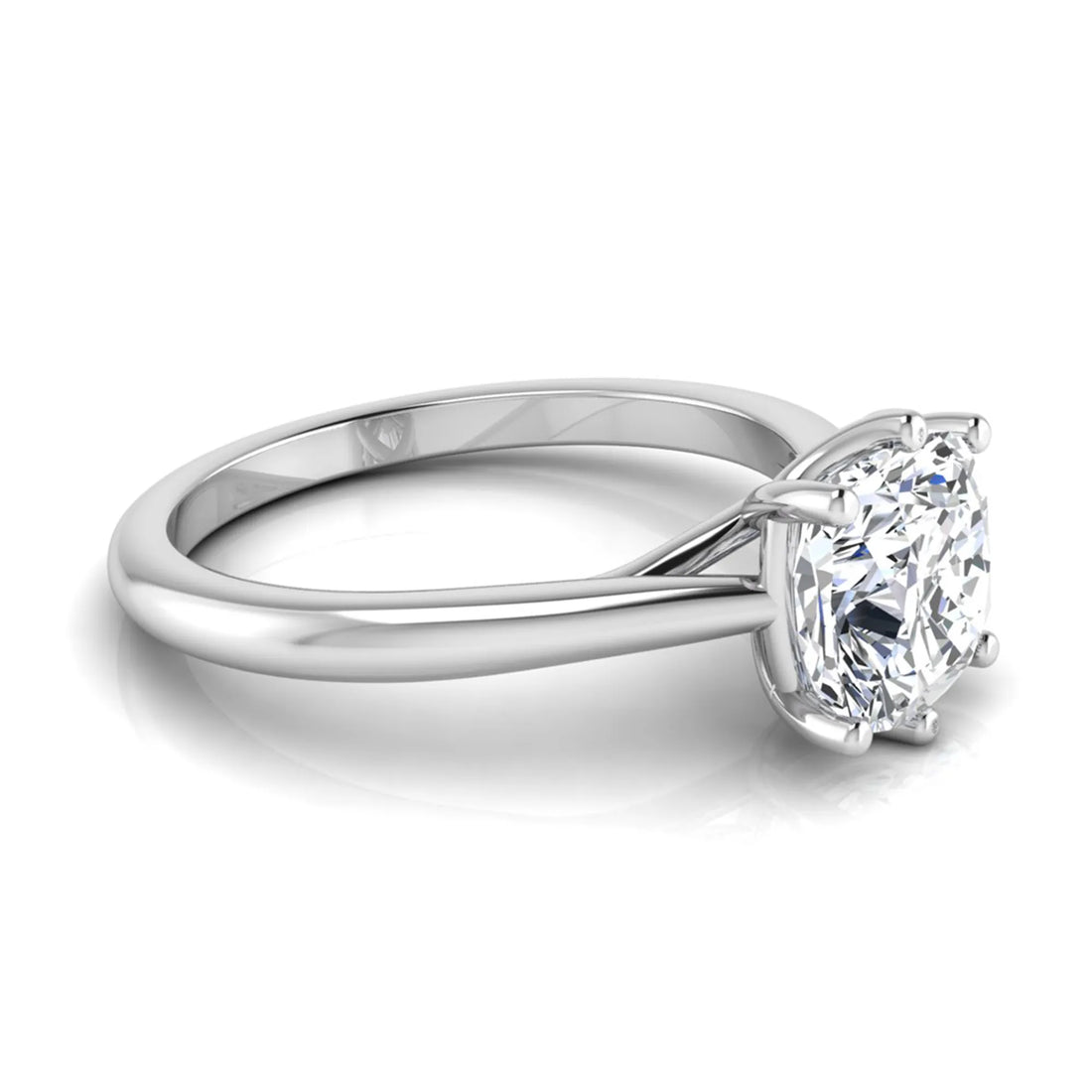 OctaPearl 1.5 ct Cushion Six Prong Lab Grown Diamond Solitaire Engagement Ring