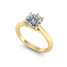 OctaPearl 1.5 ct Cushion Six Prong Lab Grown Diamond Solitaire Engagement Ring - alternate view