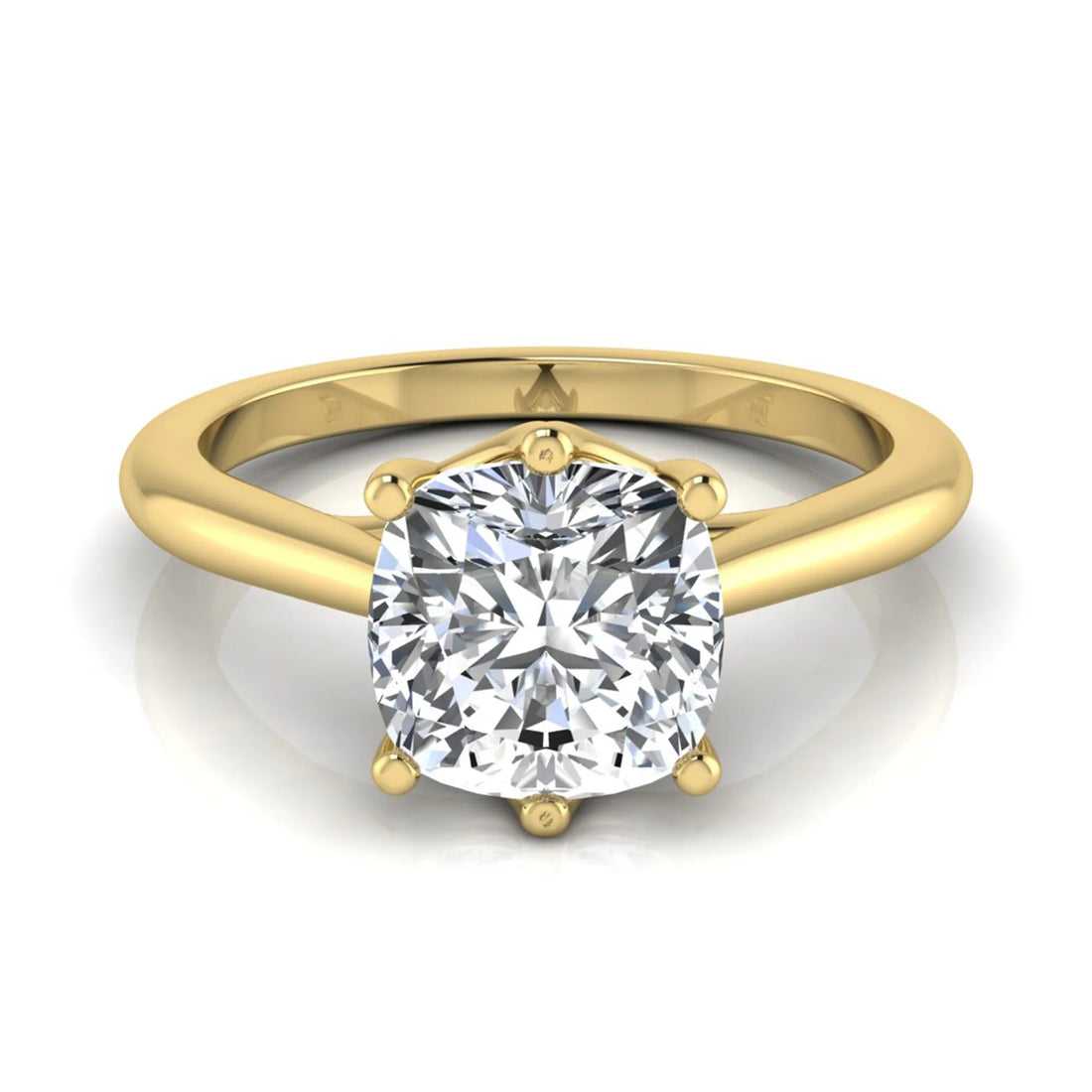 OctaPearl 1.5 ct Cushion Six Prong Lab Grown Diamond Solitaire Engagement Ring