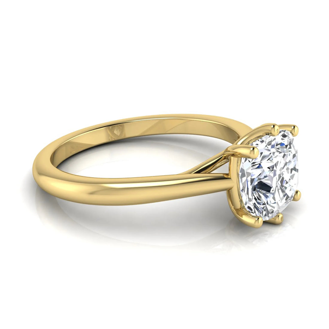 OctaPearl 1.5 ct Cushion Six Prong Lab Grown Diamond Solitaire Engagement Ring