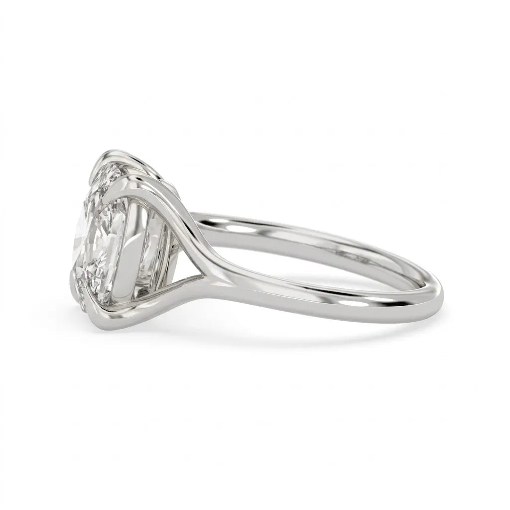 OctaPearl 3 ct Cushion Cut Split Shank Claw Prong Lab Grown Diamond Engagement Ring
