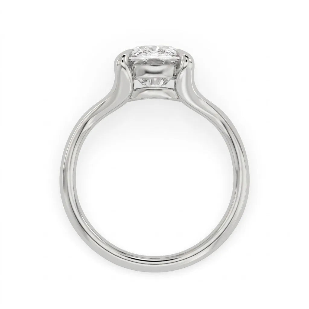 OctaPearl 3 ct Cushion Cut Split Shank Claw Prong Lab Grown Diamond Engagement Ring