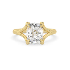 OctaPearl 3 ct Cushion Cut Split Shank Claw Prong Lab Grown Diamond Engagement Ring