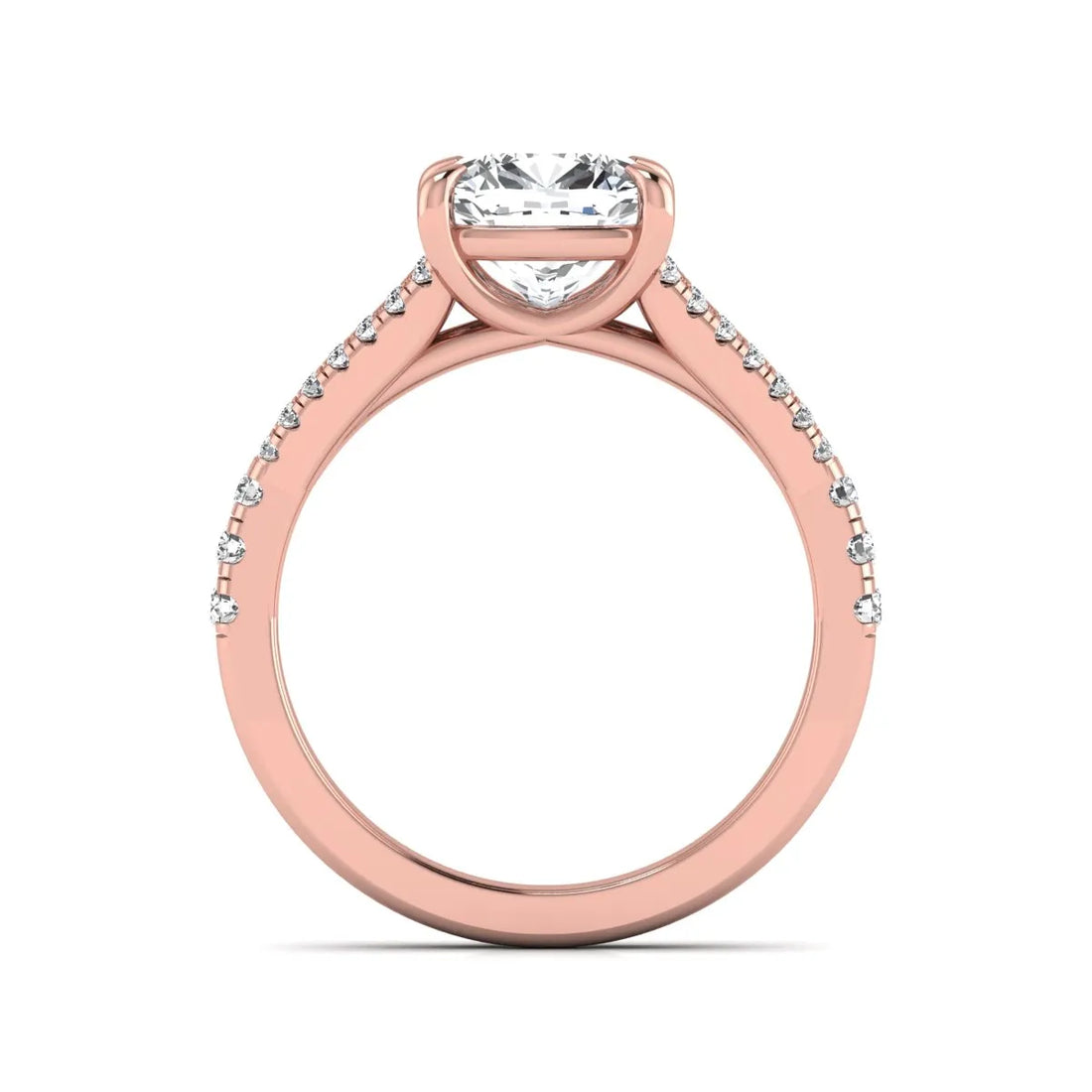OctaPearl 2 ct Cushion Split Shank Pavé Lab Grown Diamond Engagement Ring