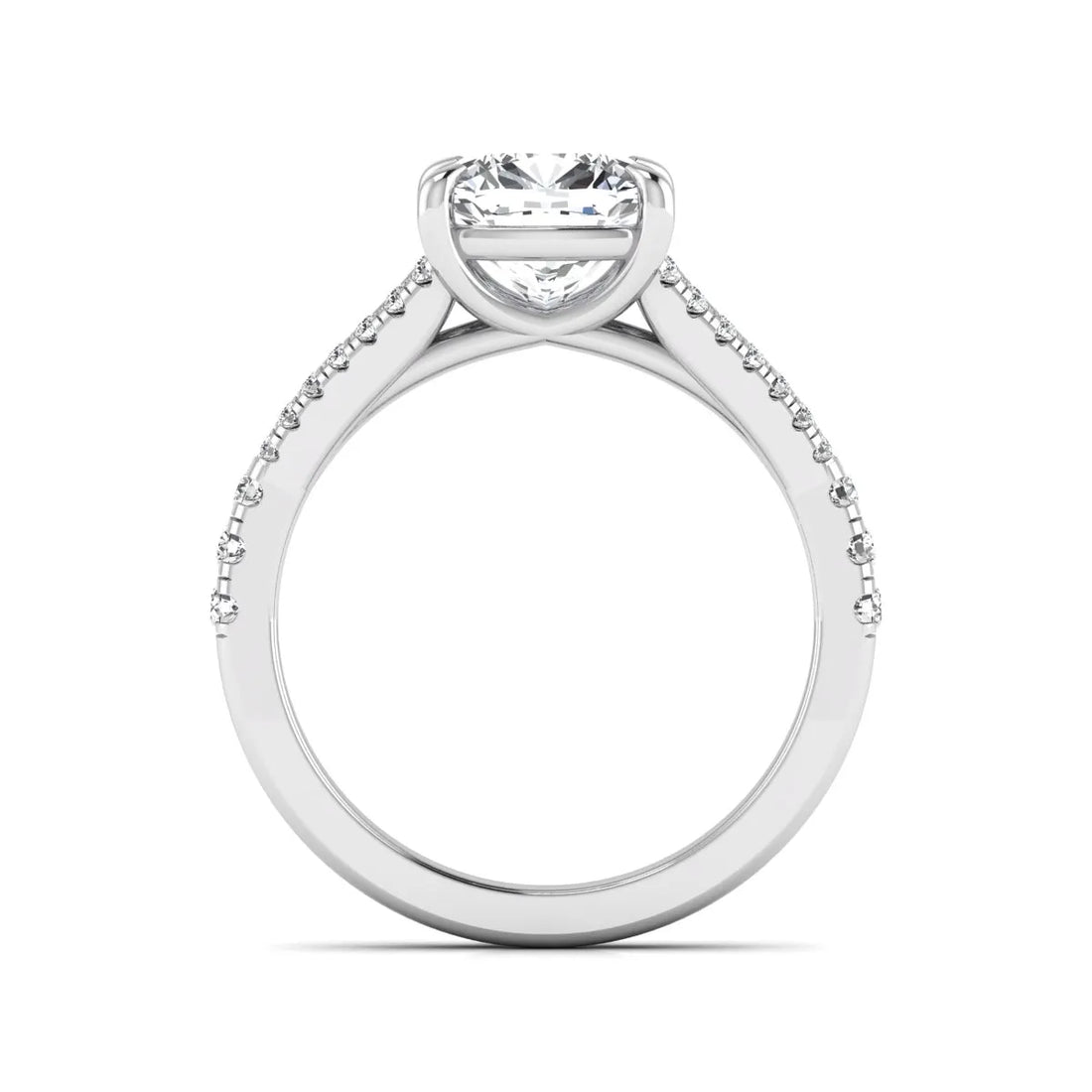 OctaPearl 2 ct Cushion Split Shank Pavé Lab Grown Diamond Engagement Ring