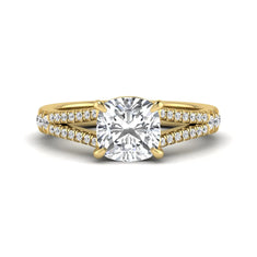 OctaPearl 2 ct Cushion Split Shank Pavé Lab Grown Diamond Engagement Ring