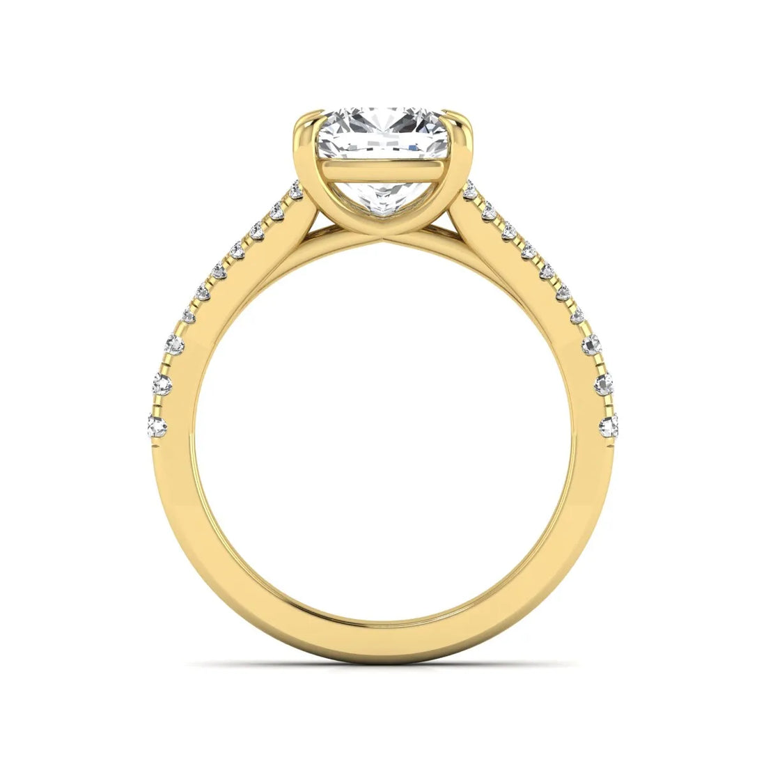 OctaPearl 2 ct Cushion Split Shank Pavé Lab Grown Diamond Engagement Ring