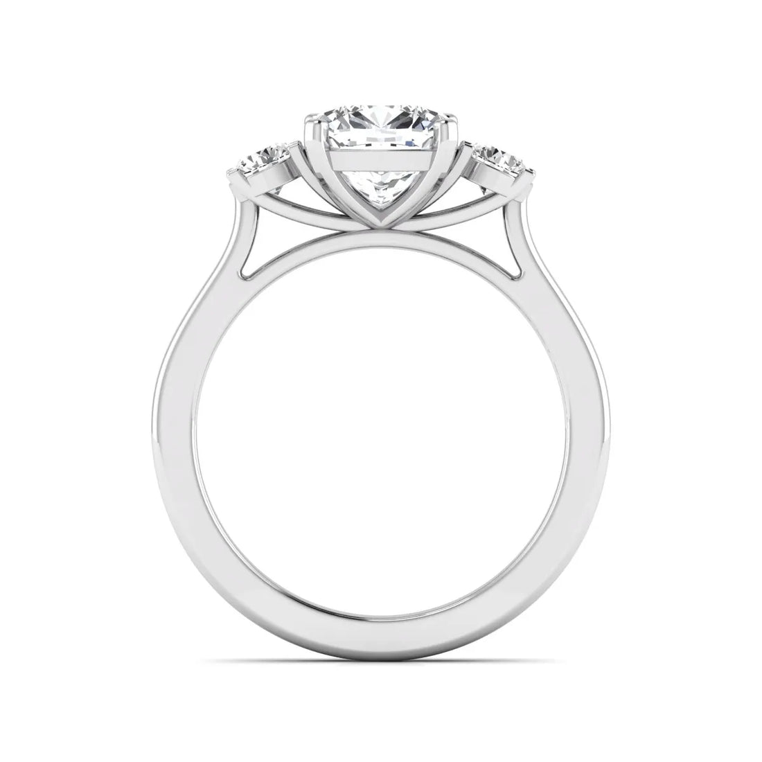OctaPearl Cushion Three Stone Lab Grown Diamond Engagement Ring