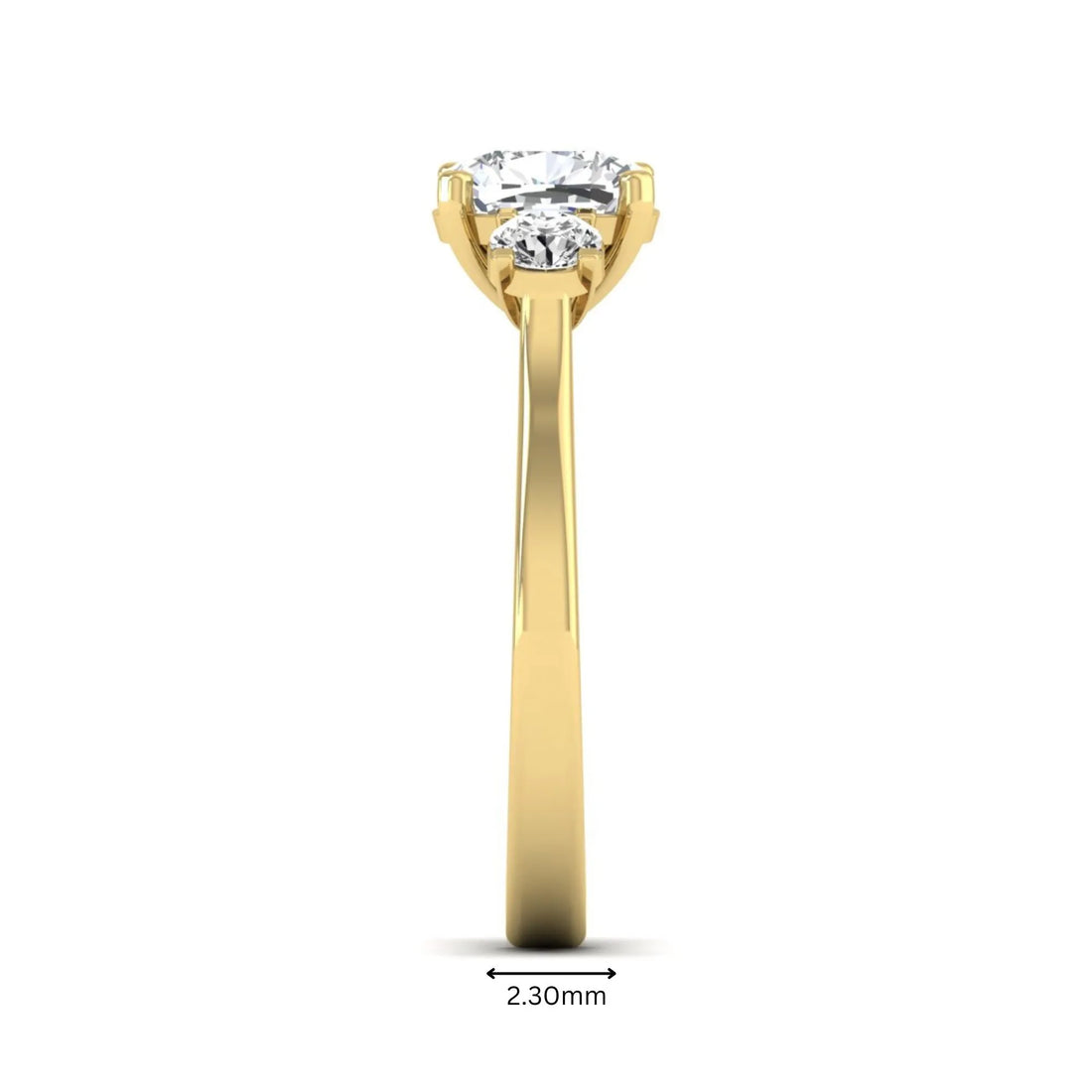 OctaPearl Cushion Three Stone Lab Grown Diamond Engagement Ring