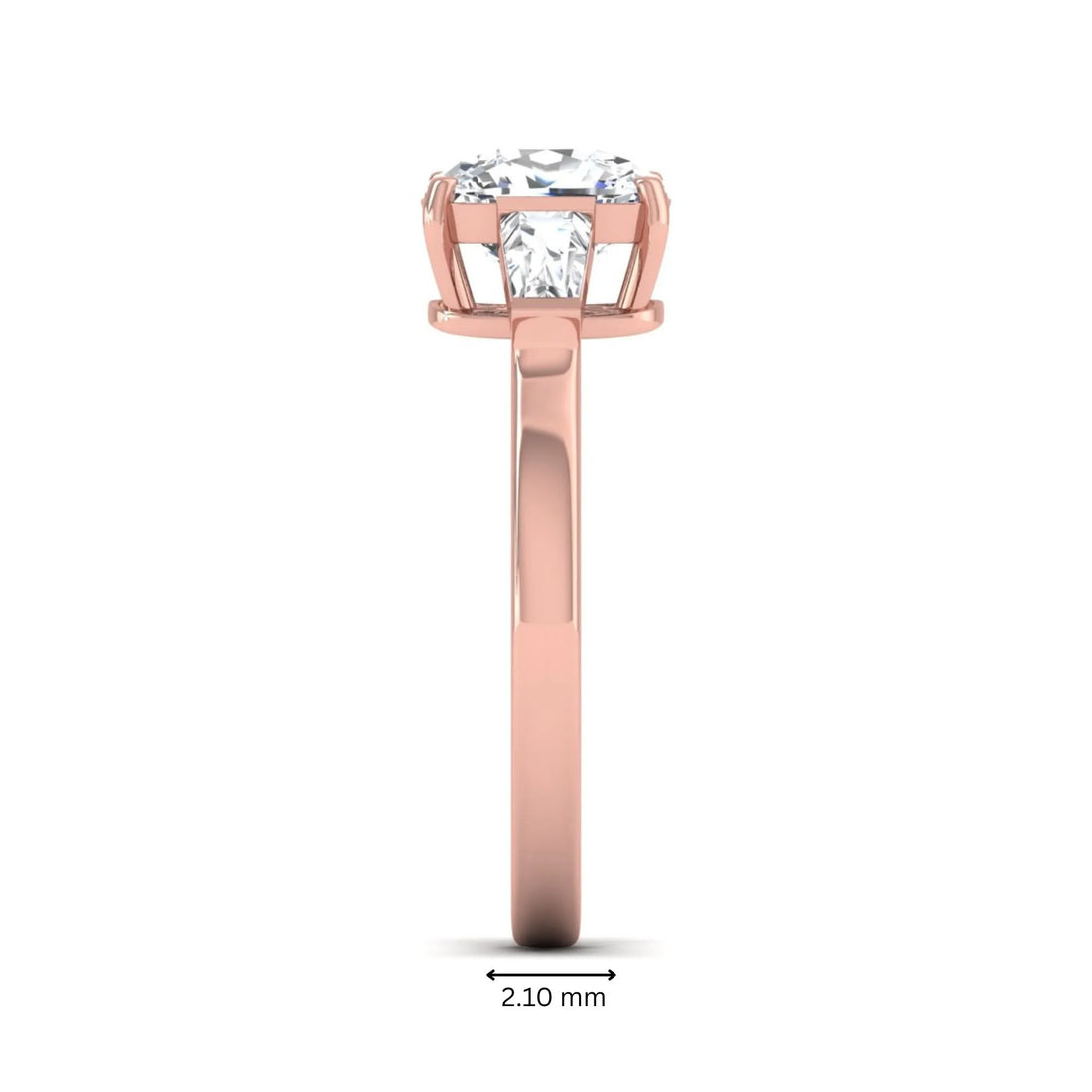 OctaPearl 2 ct Cushion Three Stone Lab Grown Diamond Engagement Ring