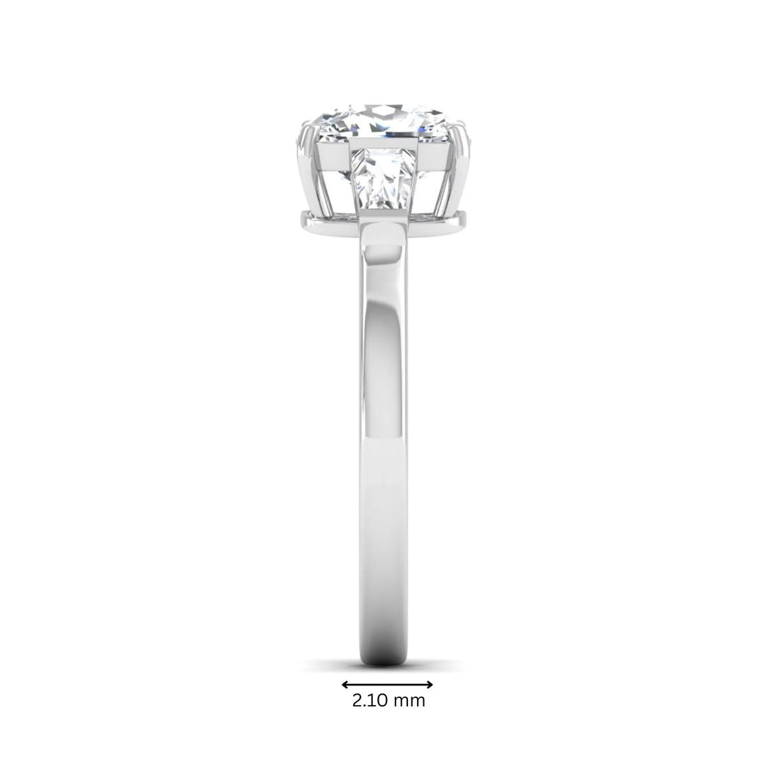 OctaPearl 2 ct Cushion Three Stone Lab Grown Diamond Engagement Ring