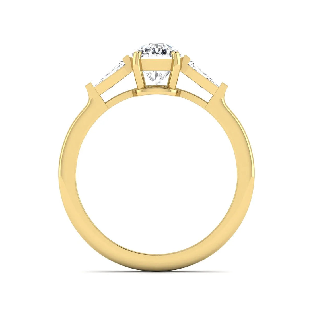 OctaPearl 2 ct Cushion Three Stone Lab Grown Diamond Engagement Ring