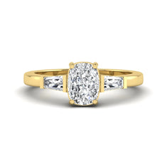 OctaPearl 2 ct Cushion Three Stone Lab Grown Diamond Engagement Ring