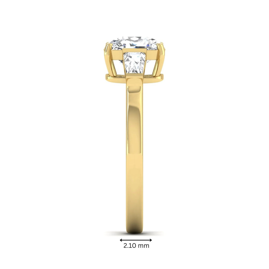 OctaPearl 2 ct Cushion Three Stone Lab Grown Diamond Engagement Ring