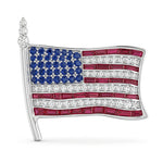CZ American Flag Brooch Pin | OctaPearl Statement Jewelry