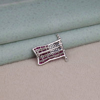CZ American Flag Brooch Pin | OctaPearl Statement Jewelry