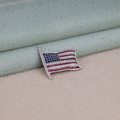 CZ American Flag Brooch Pin | OctaPearl Statement Jewelry - alternate view