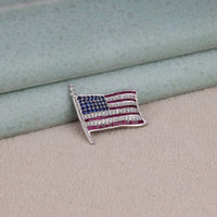 CZ American Flag Brooch Pin | OctaPearl Statement Jewelry