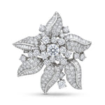 CZ Floral Inspire Brooch Pin - Sparkling Crystal Statement Jewelry