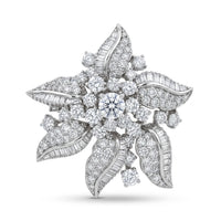 CZ Floral Inspire Brooch Pin - Sparkling Crystal Statement Jewelry