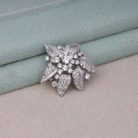 CZ Floral Inspire Brooch Pin - Sparkling Crystal Statement Jewelry