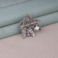 CZ Floral Inspire Brooch Pin - Sparkling Crystal Statement Jewelry