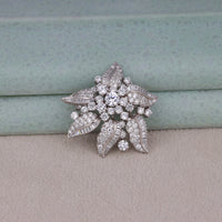 CZ Floral Inspire Brooch Pin - Sparkling Crystal Statement Jewelry