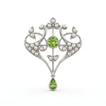 CZ Pavé Botanical Heart Inspire Brooch Pin | OctaPearl