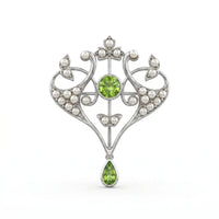 CZ Pavé Botanical Heart Inspire Brooch Pin | OctaPearl