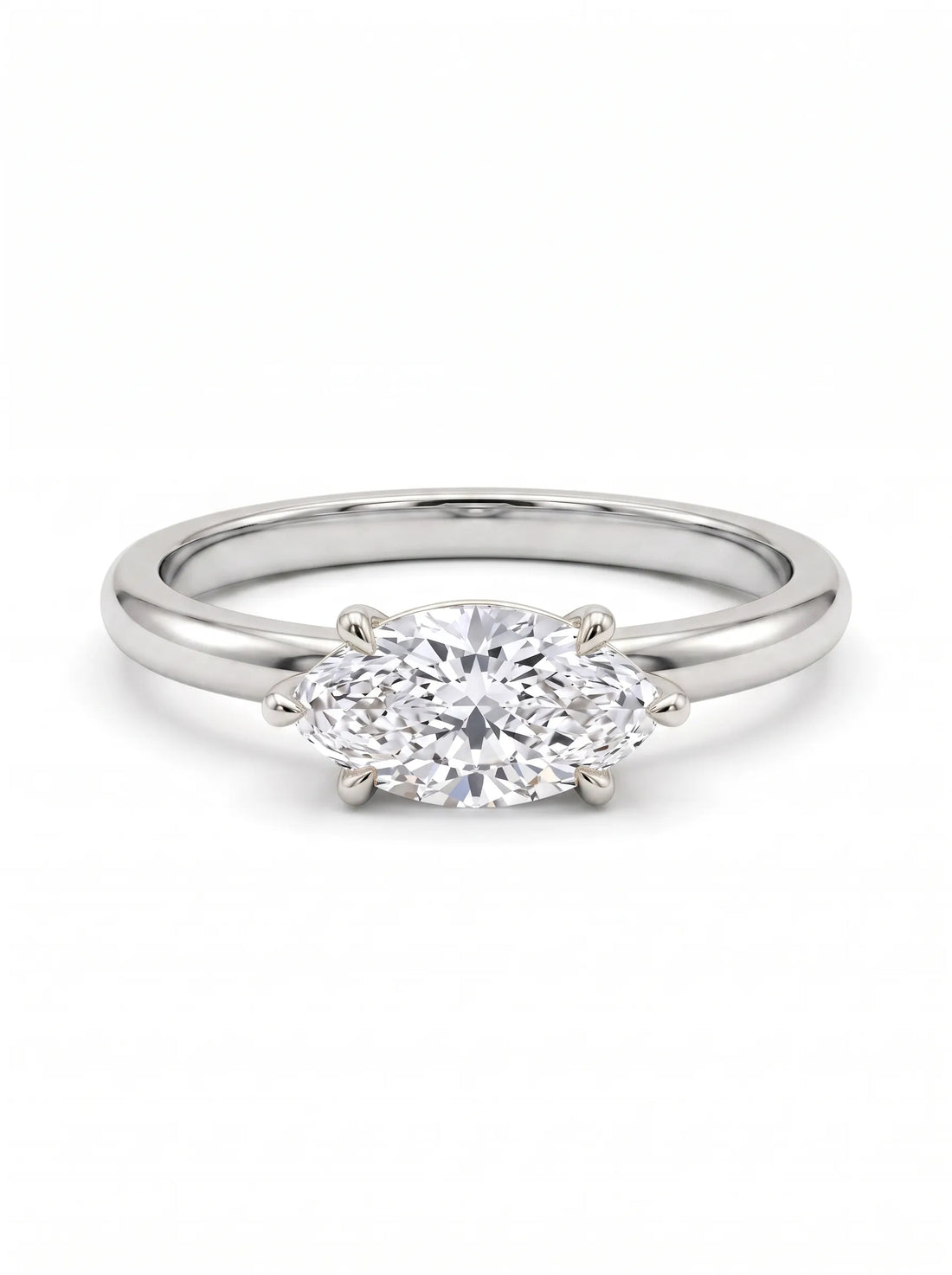 OctaPearl 1 ct East-West Marquise Lab Grown Diamond Solitaire Engagement Ring