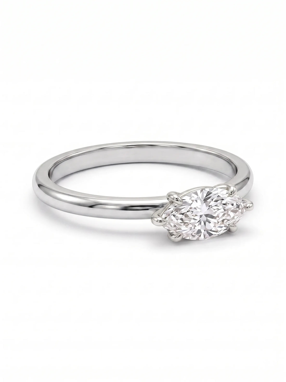 OctaPearl 1 ct East-West Marquise Lab Grown Diamond Solitaire Engagement Ring