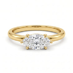 OctaPearl 1 ct East-West Marquise Lab Grown Diamond Solitaire Engagement Ring