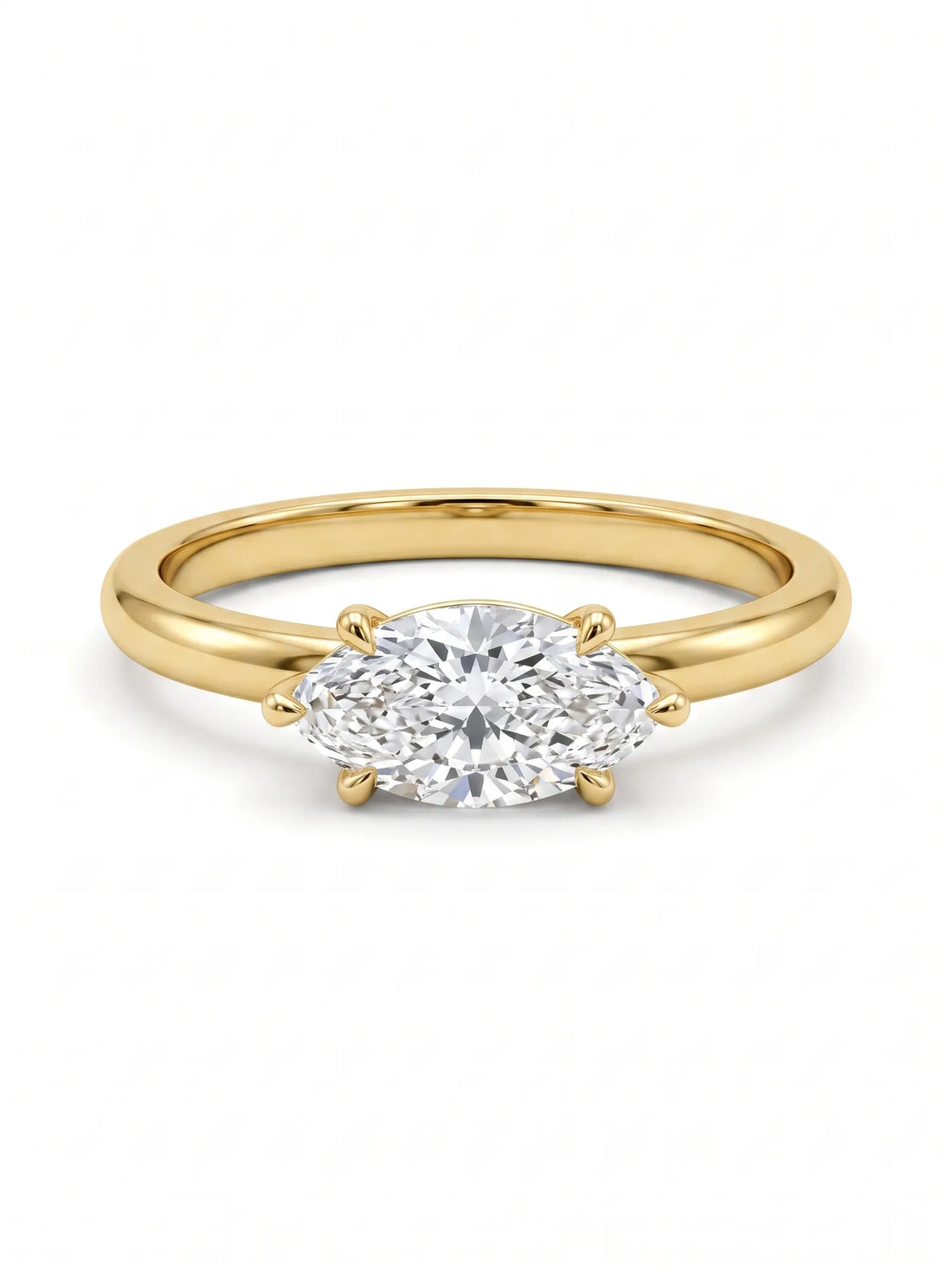 OctaPearl 1 ct East-West Marquise Lab Grown Diamond Solitaire Engagement Ring
