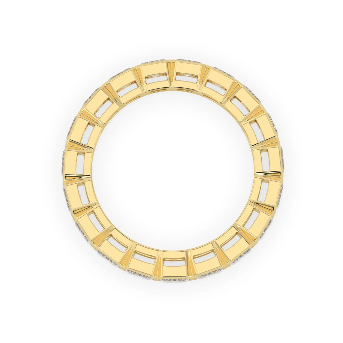OctaPearl Bezel Set Emerald Lab Grown Diamond Full Eternity Wedding Band
