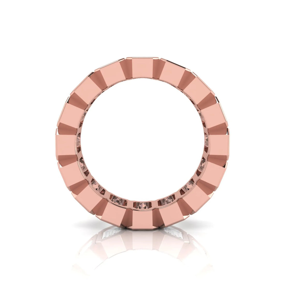 OctaPearl Bezel Set Emerald Cut Lab Grown Diamond Full Eternity Wedding Band