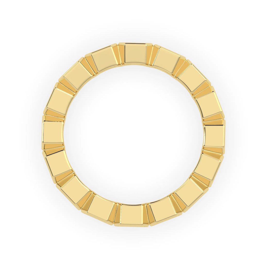 OctaPearl Bezel Set Emerald Cut Lab Grown Diamond Full Eternity Wedding Band