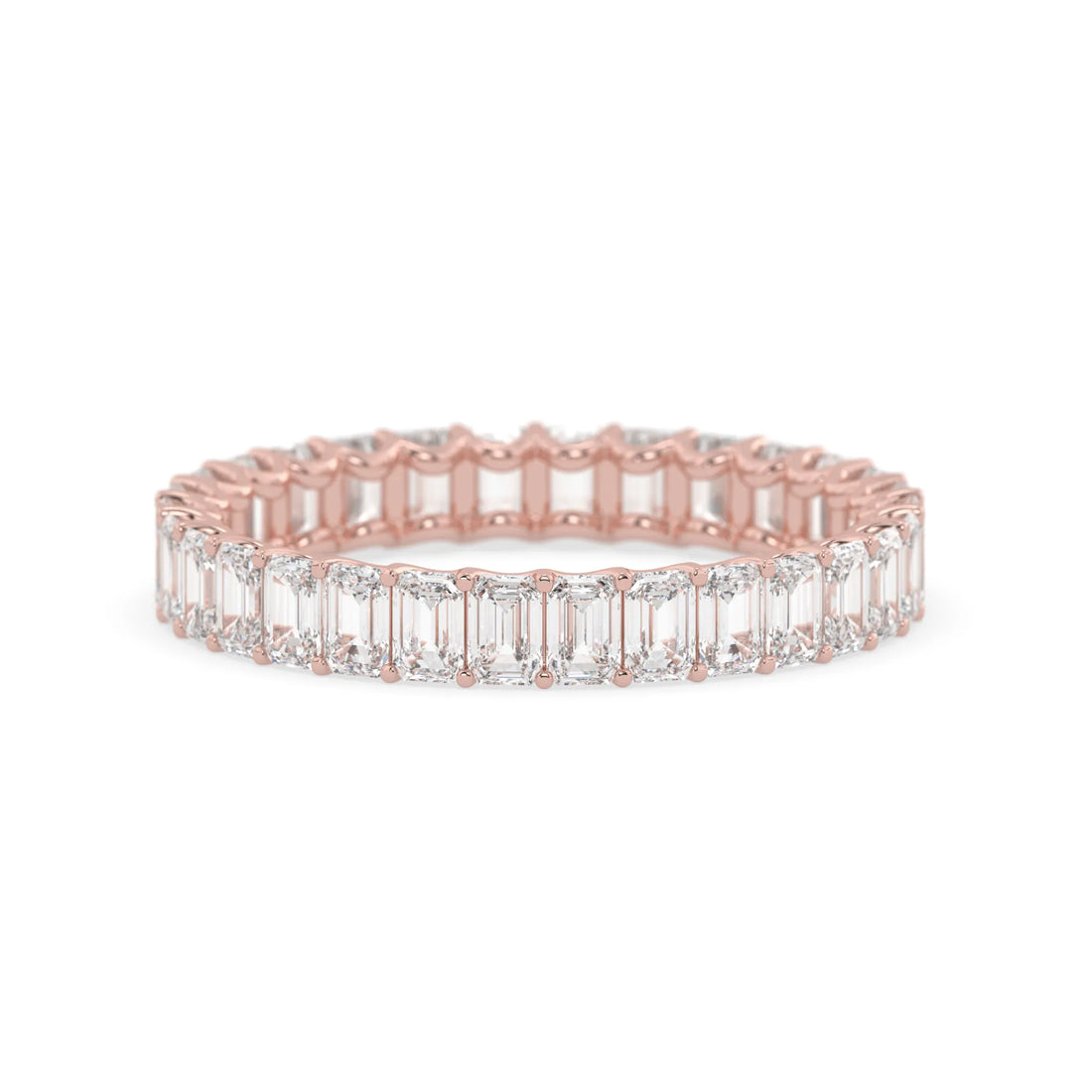 OctaPearl Emerald Cut Lab Grown Diamond Full Eternity Wedding Band