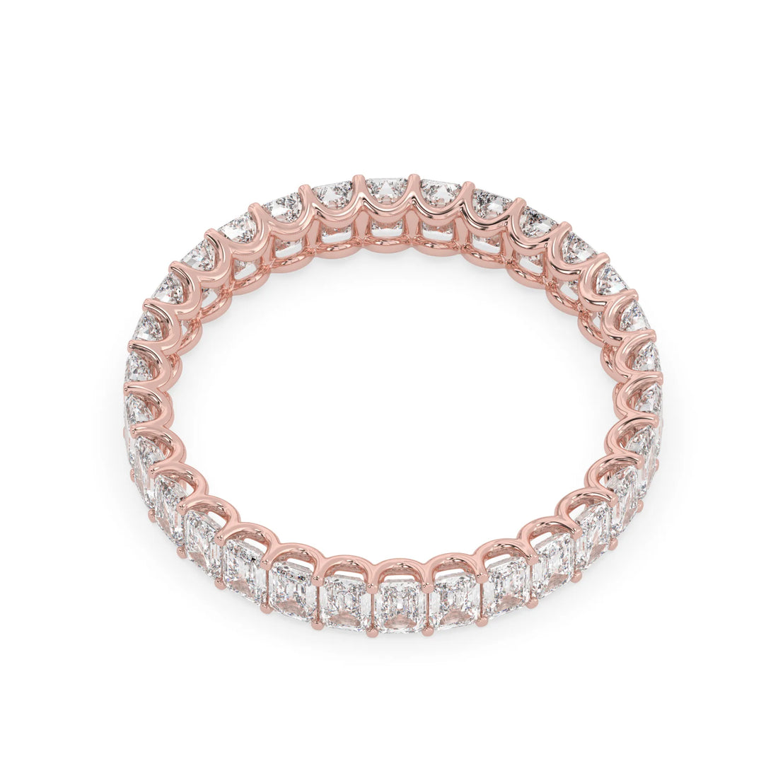 OctaPearl Emerald Cut Lab Grown Diamond Full Eternity Wedding Band