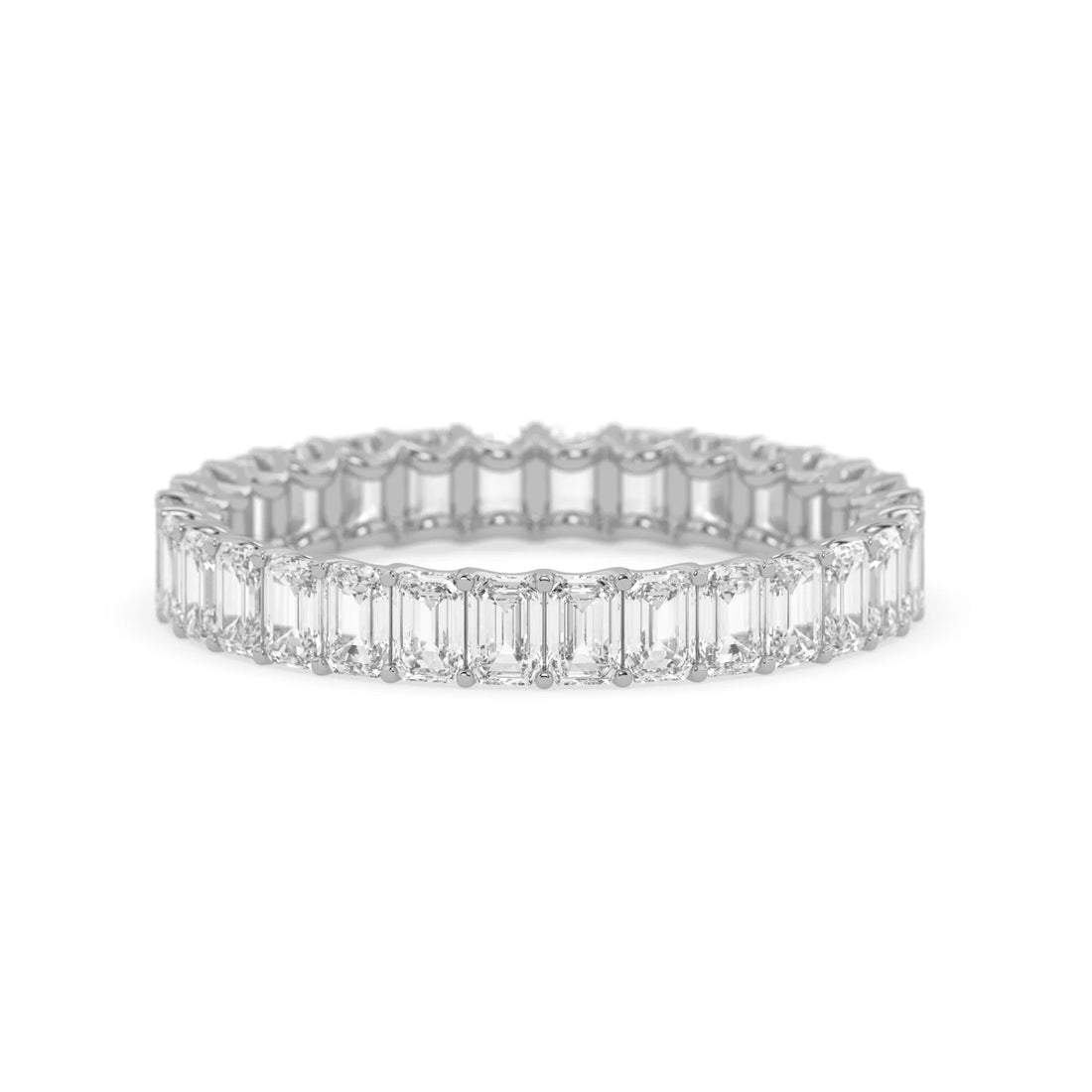 OctaPearl Emerald Cut Lab Grown Diamond Full Eternity Wedding Band