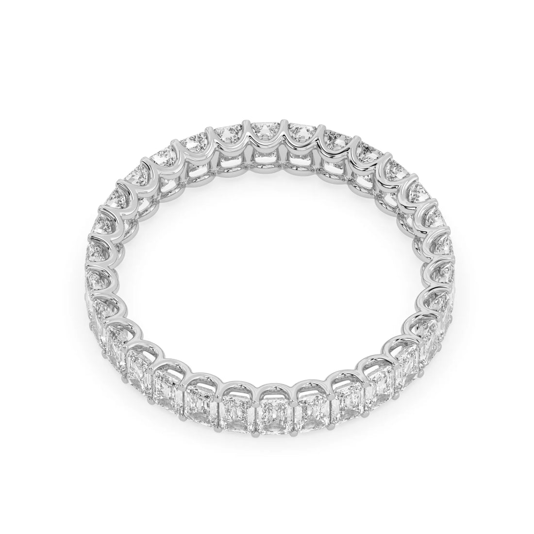 OctaPearl Emerald Cut Lab Grown Diamond Full Eternity Wedding Band