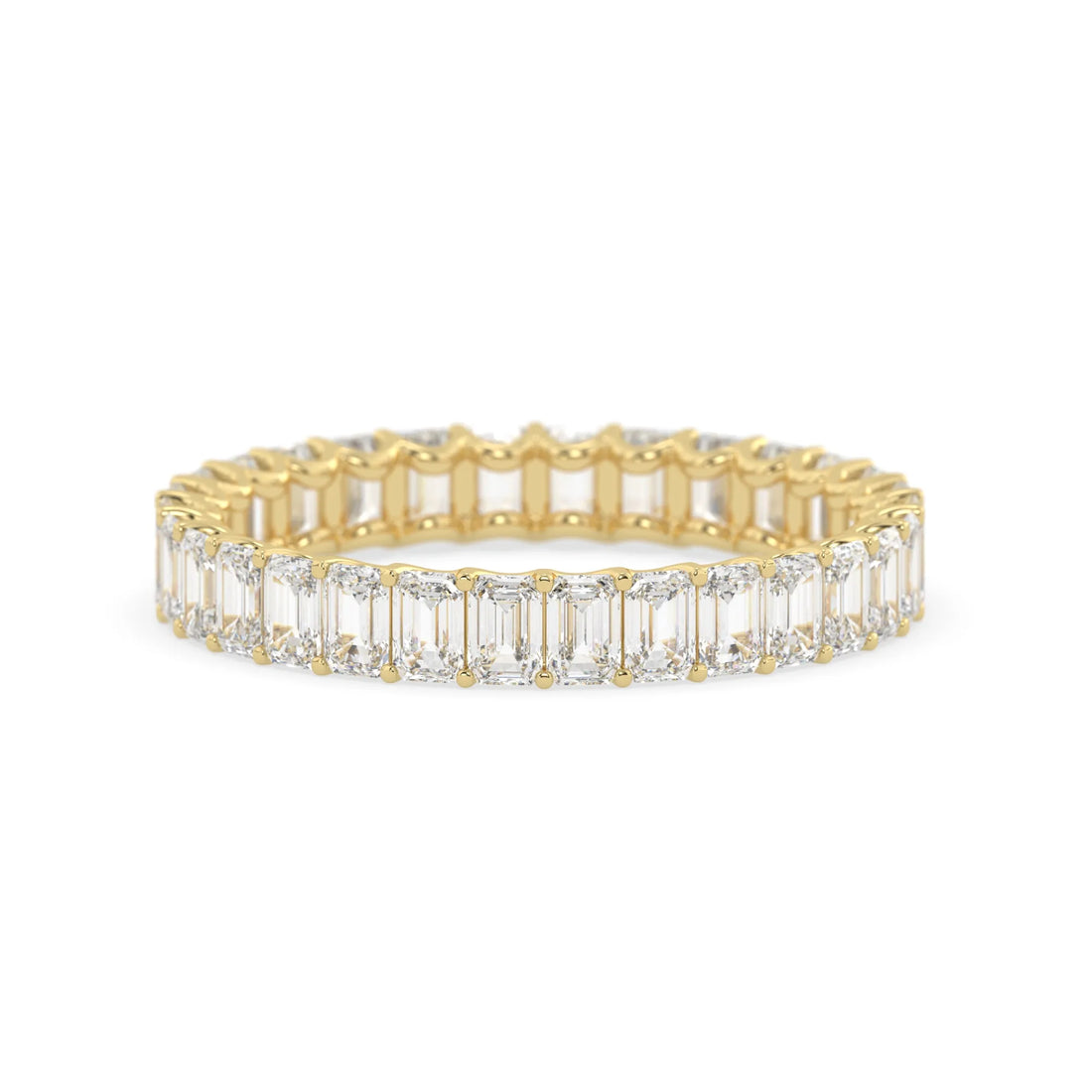 OctaPearl Emerald Cut Lab Grown Diamond Full Eternity Wedding Band
