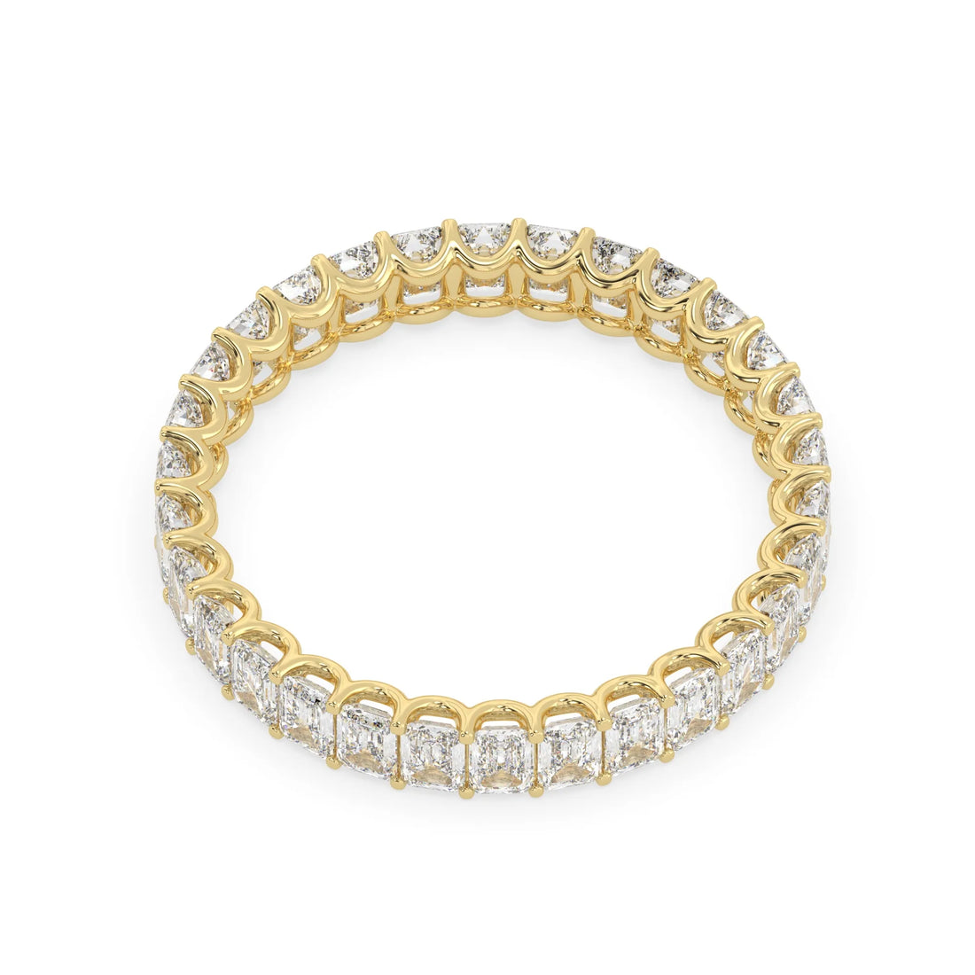 OctaPearl Emerald Cut Lab Grown Diamond Full Eternity Wedding Band