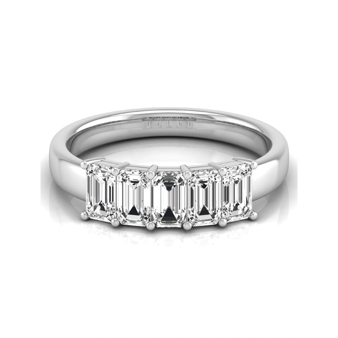 OctaPearl Emerald Cut Lab Grown Diamond Five Stone Engagement Ring
