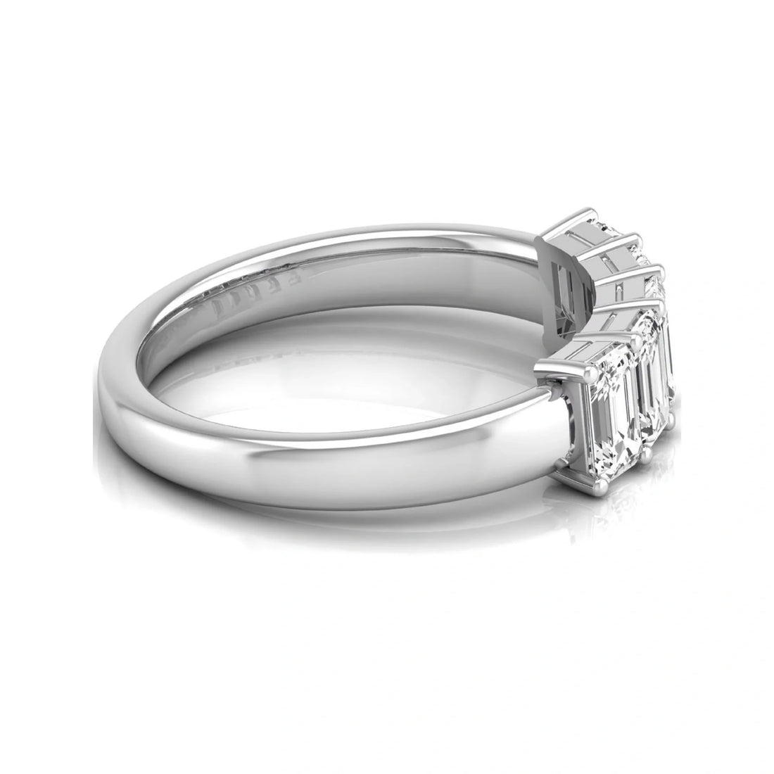 OctaPearl Emerald Cut Lab Grown Diamond Five Stone Engagement Ring