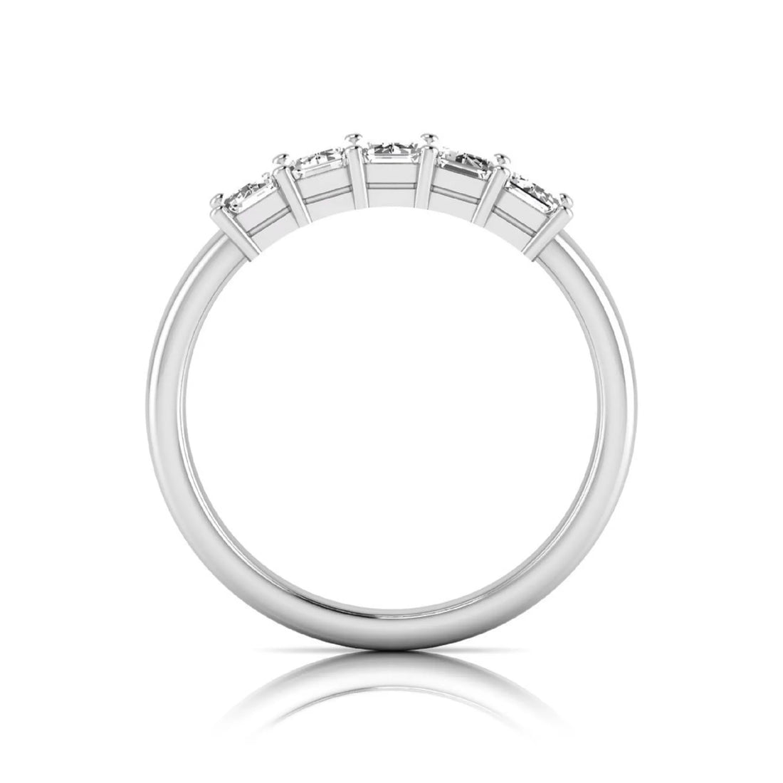 OctaPearl Emerald Cut Lab Grown Diamond Five Stone Engagement Ring