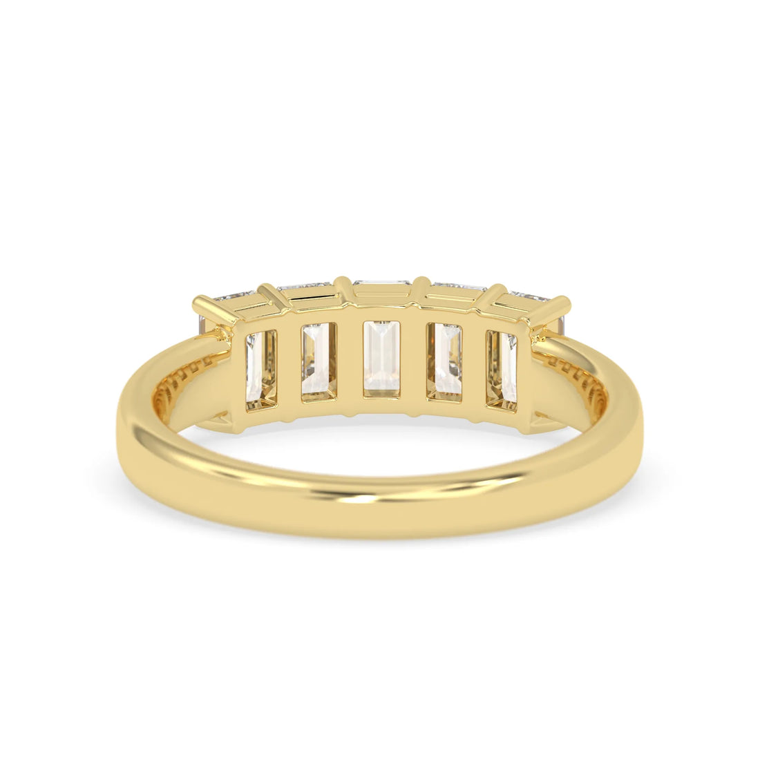 OctaPearl Emerald Cut Lab Grown Diamond Five Stone Engagement Ring