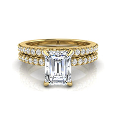 OctaPearl 1.5 ct Emerald Cut Lab Grown Diamond Bridal Ring Set