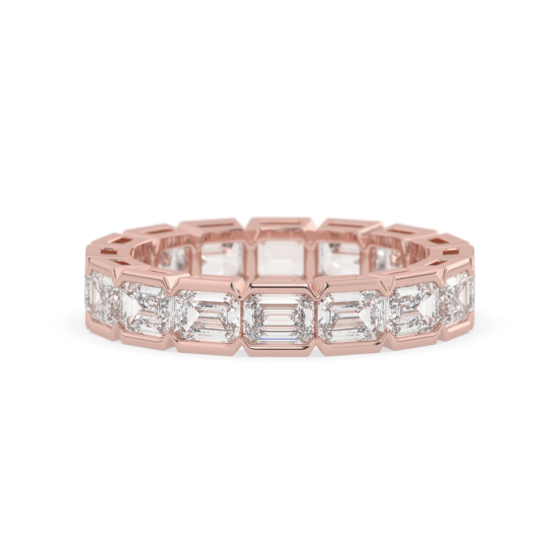 OctaPearl Emerald Cut Lab Grown Diamond Full Eternity Wedding Band