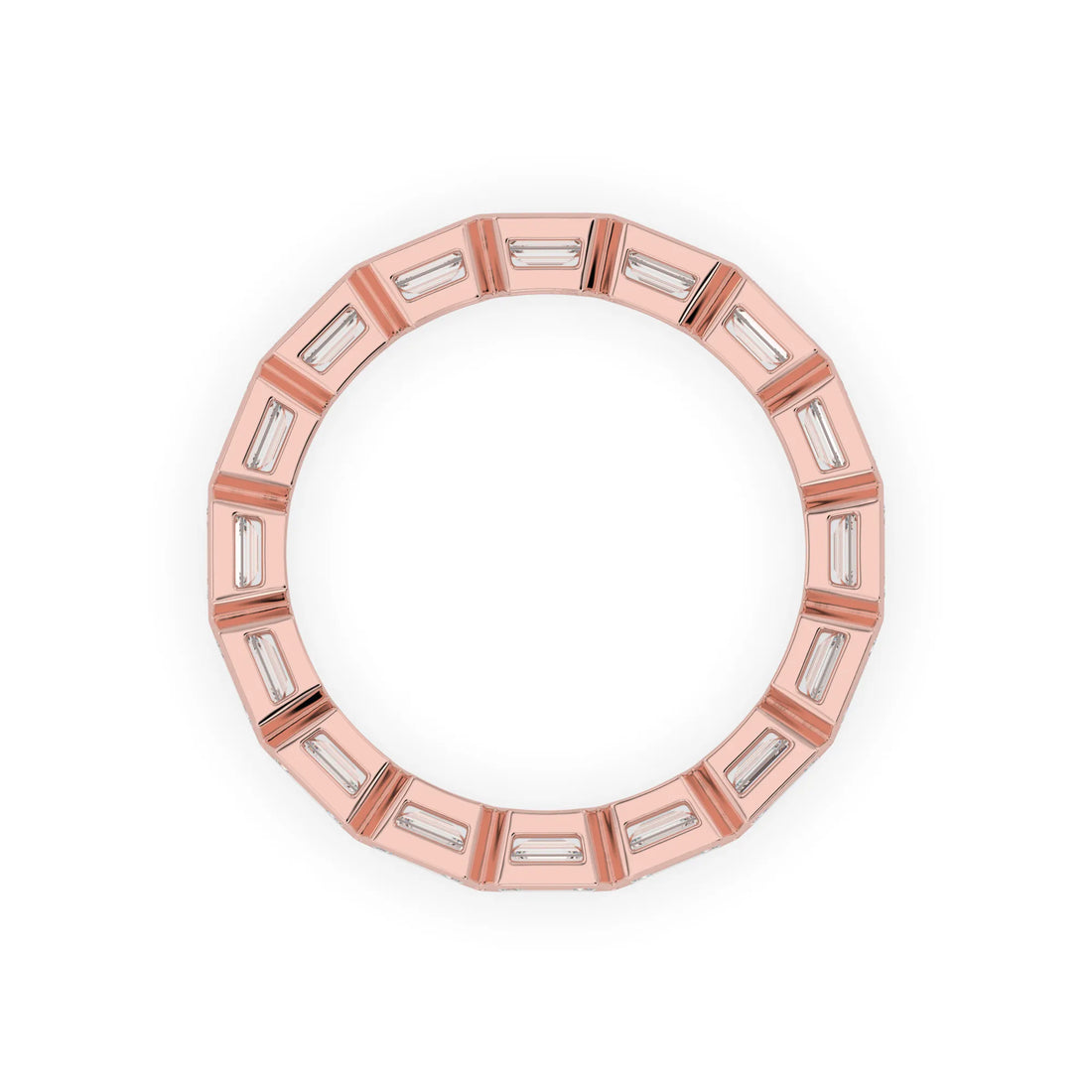 OctaPearl Emerald Cut Lab Grown Diamond Full Eternity Wedding Band