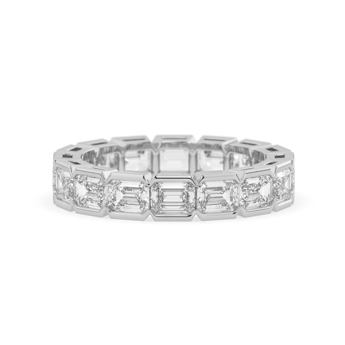 OctaPearl Emerald Cut Lab Grown Diamond Full Eternity Wedding Band